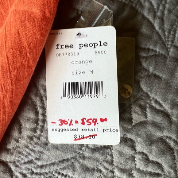 NWT Free People Eyelet You A Lot Crop Orange - Picture 10 of 10